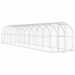 vidaXL Kurník pre kurčatá Strieborná 1000 x 200 x 200 cm – Obrázok 2