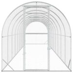 vidaXL Kurník pre kurčatá Strieborná 1000 x 200 x 200 cm – Obrázok 3