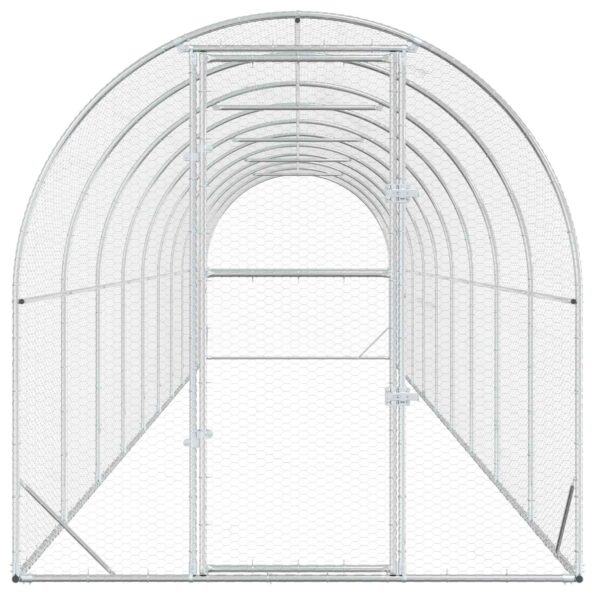 vidaXL Kurník pre kurčatá Strieborná 1000 x 200 x 200 cm – Obrázok 3