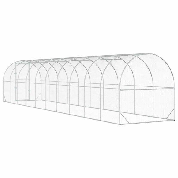 vidaXL Kurník pre kurčatá Strieborná 1000 x 200 x 200 cm – Obrázok 5