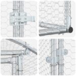vidaXL Kurník pre kurčatá Strieborná 1000 x 200 x 200 cm – Obrázok 6
