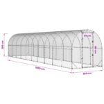 vidaXL Kurník pre kurčatá Strieborná 1000 x 200 x 200 cm – Obrázok 8