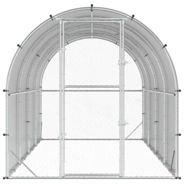 vidaXL Kurník pre kurčatá Strieborná 400 x 200 x 200 cm – Obrázok 3