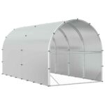 vidaXL Kurník pre kurčatá Strieborná 400 x 200 x 200 cm – Obrázok 5
