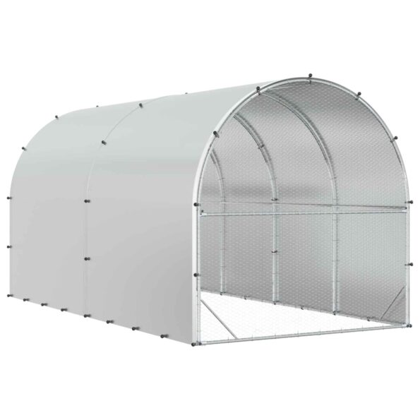 vidaXL Kurník pre kurčatá Strieborná 400 x 200 x 200 cm – Obrázok 5