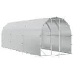 vidaXL Kurník pre kurčatá Strieborná 600 x 200 x 200 cm – Obrázok 2
