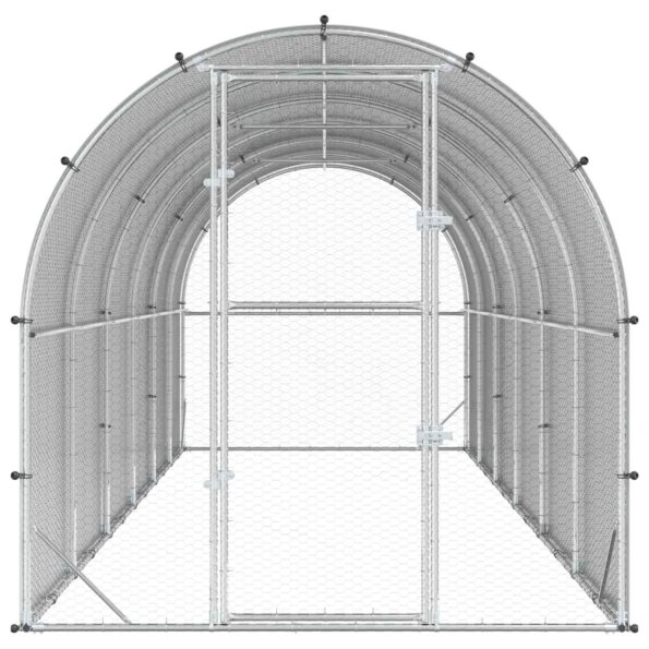 vidaXL Kurník pre kurčatá Strieborná 600 x 200 x 200 cm – Obrázok 3