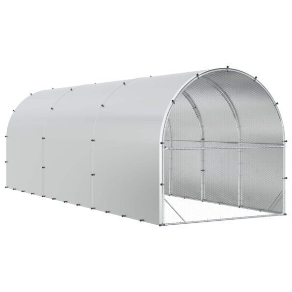 vidaXL Kurník pre kurčatá Strieborná 600 x 200 x 200 cm – Obrázok 5