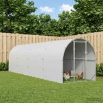 vidaXL Kurník pre kurčatá Strieborná 800 x 200 x 200 cm – Obrázok 10