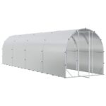 vidaXL Kurník pre kurčatá Strieborná 800 x 200 x 200 cm – Obrázok 2