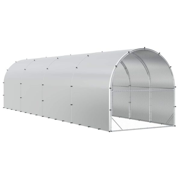 vidaXL Kurník pre kurčatá Strieborná 800 x 200 x 200 cm – Obrázok 5