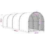 vidaXL Kurník pre kurčatá Strieborná 800 x 200 x 200 cm – Obrázok 9