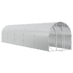 vidaXL Kurník pre kurčatá Strieborná 1000 x 200 x 200 cm – Obrázok 2