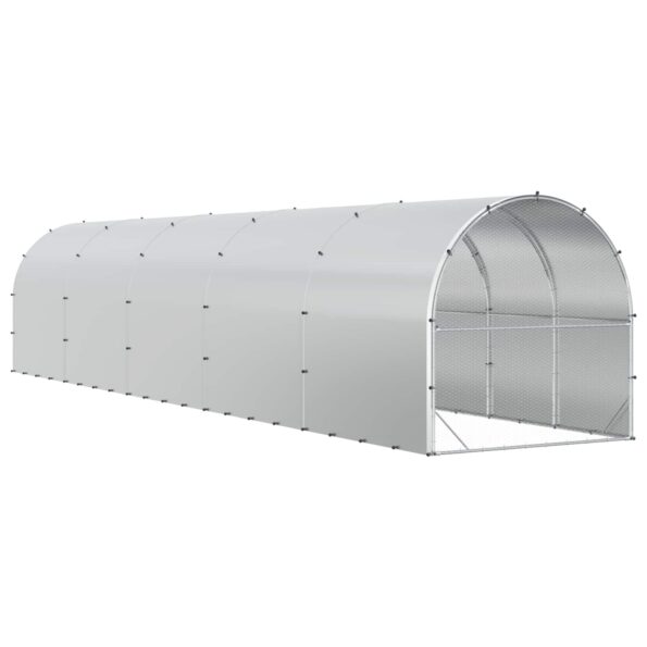 vidaXL Kurník pre kurčatá Strieborná 1000 x 200 x 200 cm – Obrázok 5