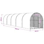 vidaXL Kurník pre kurčatá Strieborná 1000 x 200 x 200 cm – Obrázok 9