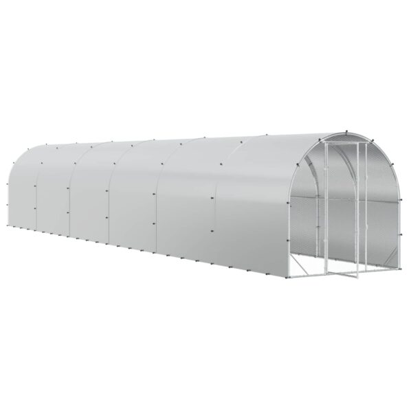 vidaXL Kurník pre kurčatá Strieborná 1200 x 200 x 200 cm – Obrázok 2