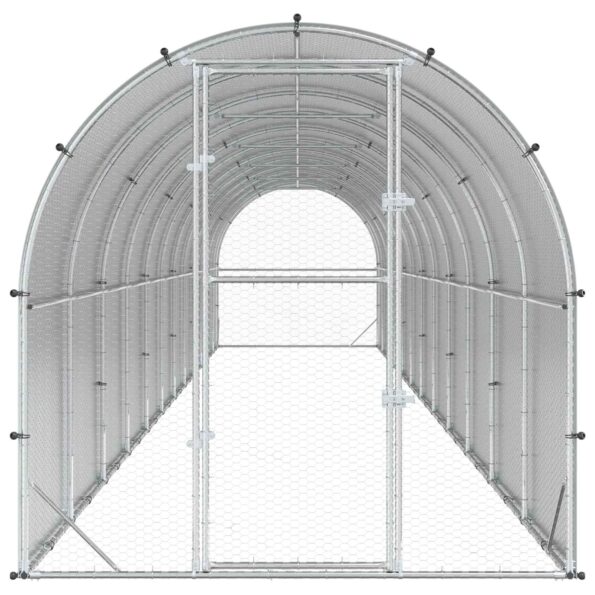 vidaXL Kurník pre kurčatá Strieborná 1200 x 200 x 200 cm – Obrázok 3