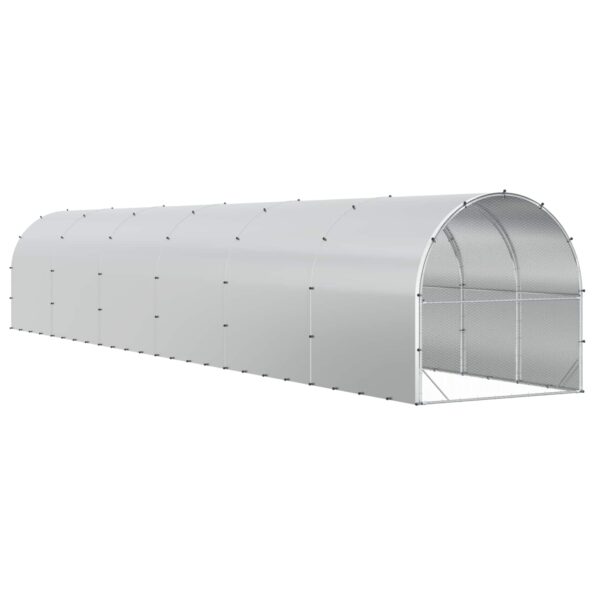 vidaXL Kurník pre kurčatá Strieborná 1200 x 200 x 200 cm – Obrázok 5