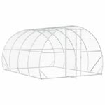 vidaXL Kurník pre kurčatá Strieborná 400 x 300 x 200 cm – Obrázok 2