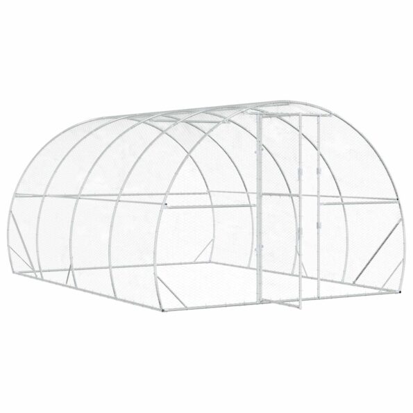 vidaXL Kurník pre kurčatá Strieborná 400 x 300 x 200 cm – Obrázok 2