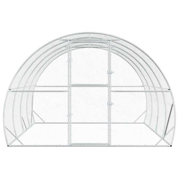 vidaXL Kurník pre kurčatá Strieborná 400 x 300 x 200 cm – Obrázok 3