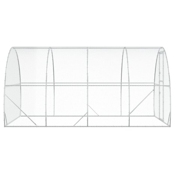 vidaXL Kurník pre kurčatá Strieborná 400 x 300 x 200 cm – Obrázok 4