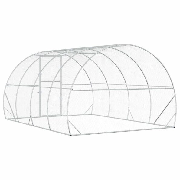 vidaXL Kurník pre kurčatá Strieborná 400 x 300 x 200 cm – Obrázok 5