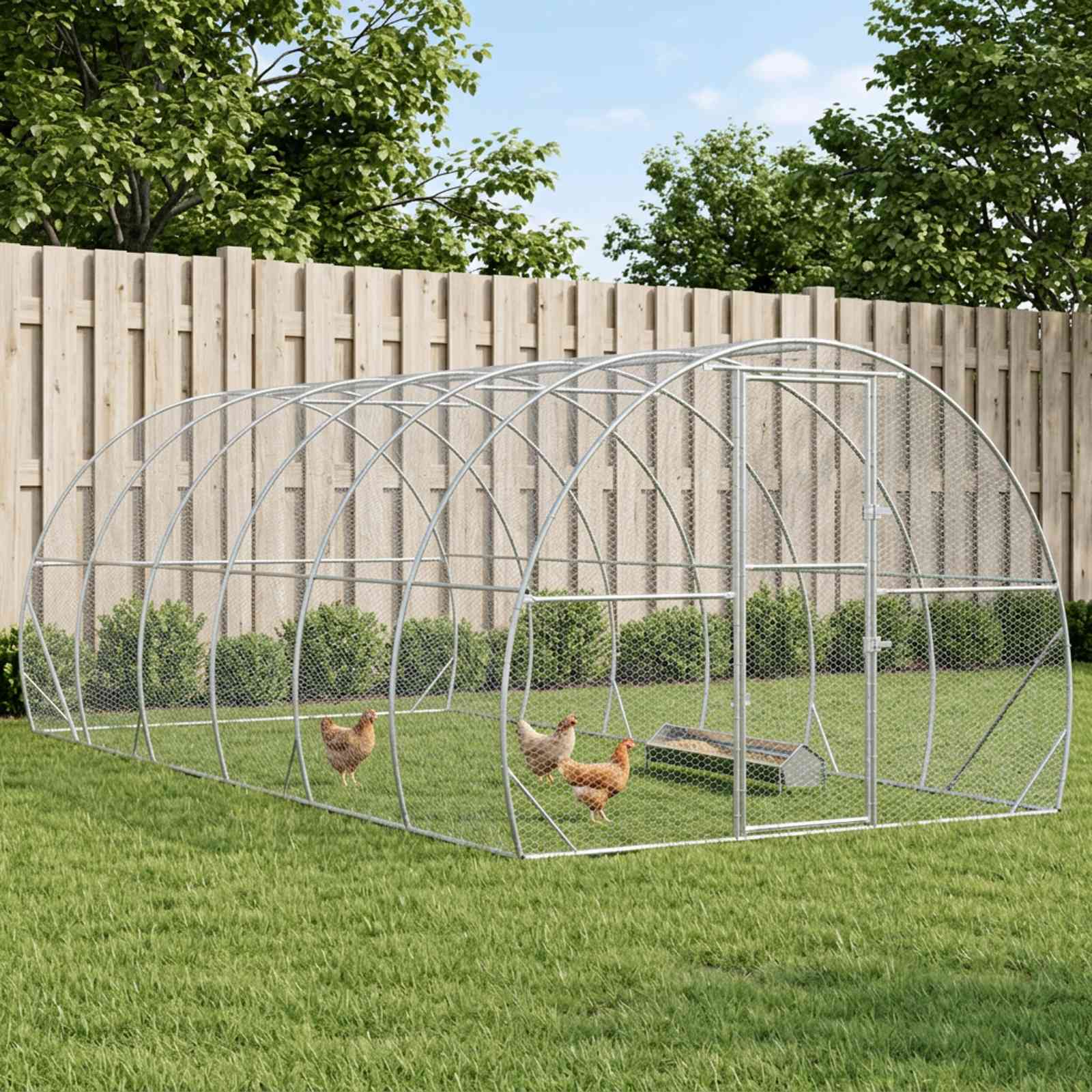 3434692_1.jpg vidaXL Kurník pre kurčatá Strieborná 600 x 300 x 200 cm – Obrázok 1
