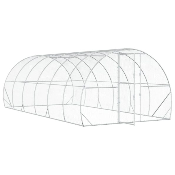 vidaXL Kurník pre kurčatá Strieborná 600 x 300 x 200 cm – Obrázok 2