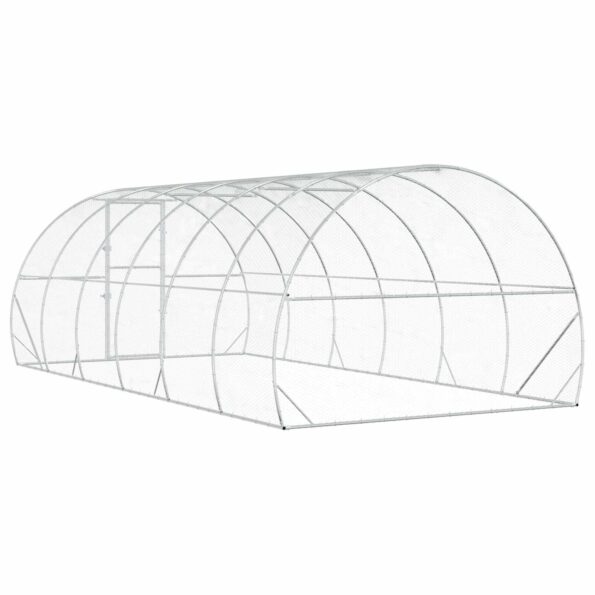 vidaXL Kurník pre kurčatá Strieborná 600 x 300 x 200 cm – Obrázok 5