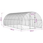 vidaXL Kurník pre kurčatá Strieborná 600 x 300 x 200 cm – Obrázok 8