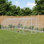 vidaXL Kurník pre kurčatá Strieborná 800 x 300 x 200 cm – Obrázok 9