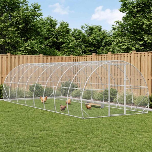 vidaXL Kurník pre kurčatá Strieborná 800 x 300 x 200 cm – Obrázok 9