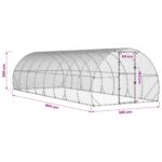 vidaXL Kurník pre kurčatá Strieborná 800 x 300 x 200 cm – Obrázok 8