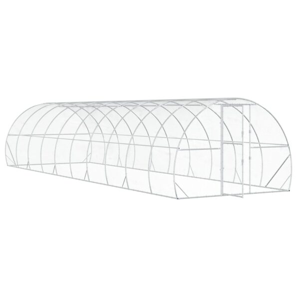 vidaXL Kurník pre kurčatá Strieborná 1000 x 300 x 200 cm – Obrázok 2