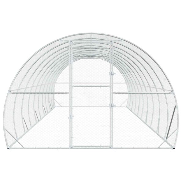 vidaXL Kurník pre kurčatá Strieborná 1000 x 300 x 200 cm – Obrázok 3