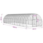 vidaXL Kurník pre kurčatá Strieborná 1000 x 300 x 200 cm – Obrázok 8