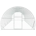 vidaXL Kurník pre kurčatá Strieborná 1200 x 300 x 200 cm – Obrázok 3