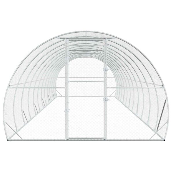 vidaXL Kurník pre kurčatá Strieborná 1200 x 300 x 200 cm – Obrázok 3