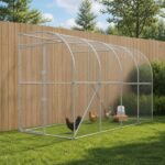 vidaXL Kurník proti stene Strieborná 600 x 150 x 215 cm