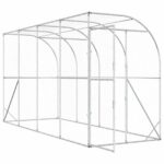 vidaXL Kurník proti stene Strieborná 600 x 150 x 215 cm – Obrázok 2