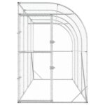 vidaXL Kurník proti stene Strieborná 600 x 150 x 215 cm – Obrázok 3
