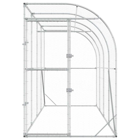 vidaXL Kurník proti stene Strieborná 600 x 150 x 215 cm – Obrázok 3