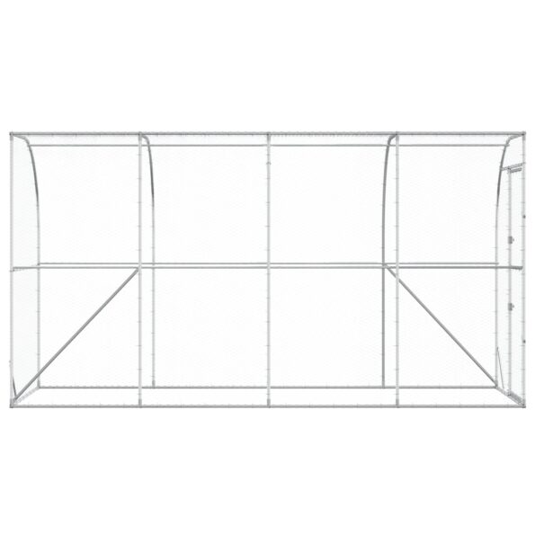 vidaXL Kurník proti stene Strieborná 600 x 150 x 215 cm – Obrázok 4