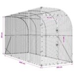 vidaXL Kurník proti stene Strieborná 600 x 150 x 215 cm – Obrázok 7