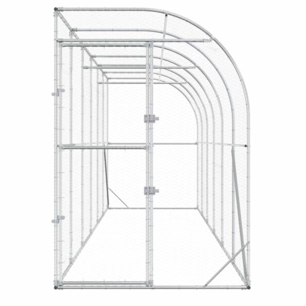 vidaXL Kurník proti stene Strieborná 600 x 150 x 215 cm – Obrázok 3
