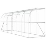 vidaXL Kurník proti stene Strieborná 600 x 150 x 215 cm – Obrázok 5