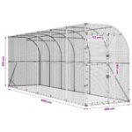 vidaXL Kurník proti stene Strieborná 600 x 150 x 215 cm – Obrázok 7