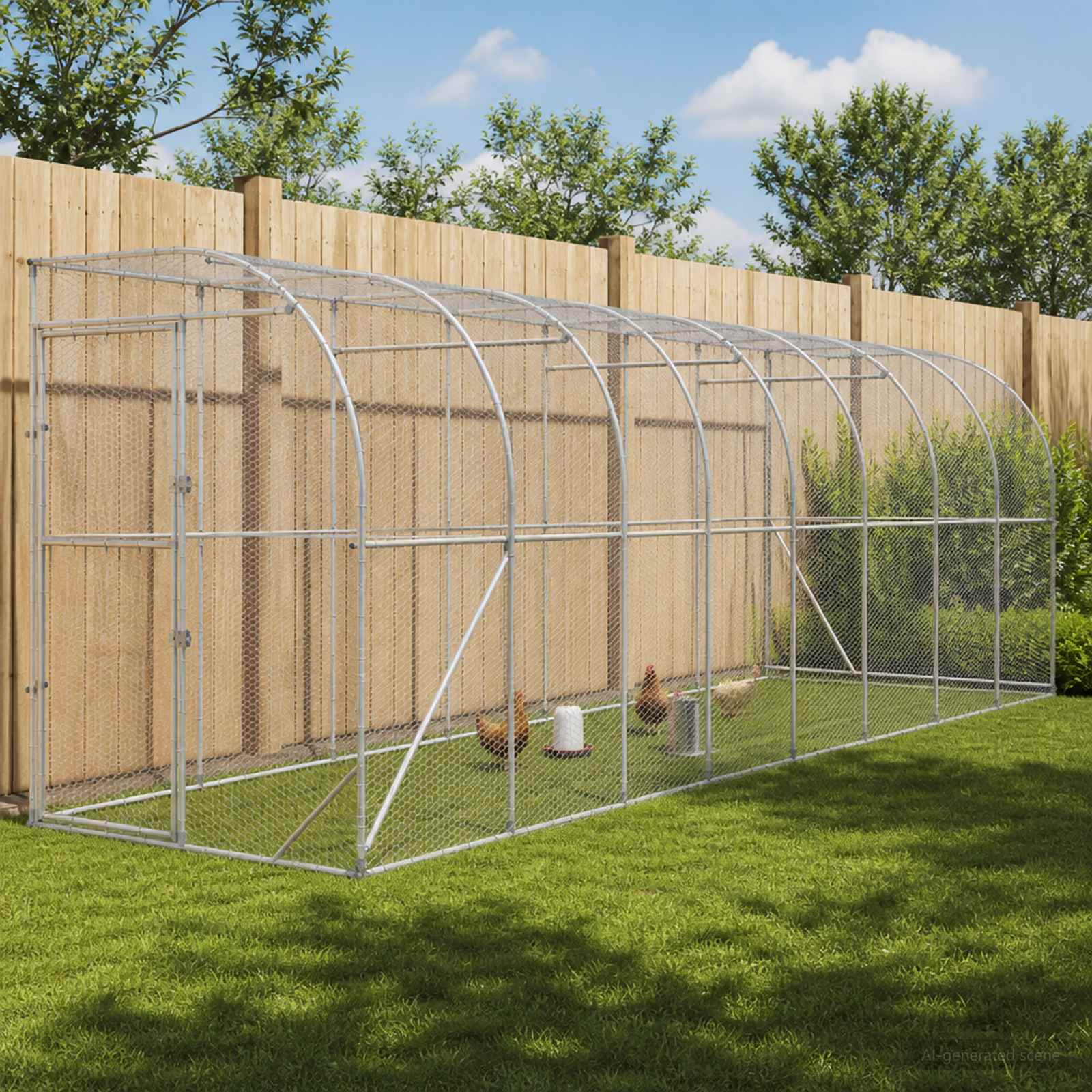 3434703_1.jpg vidaXL Kurník proti stene Strieborná 600 x 150 x 215 cm – Obrázok 1