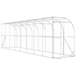 vidaXL Kurník proti stene Strieborná 600 x 150 x 215 cm – Obrázok 2